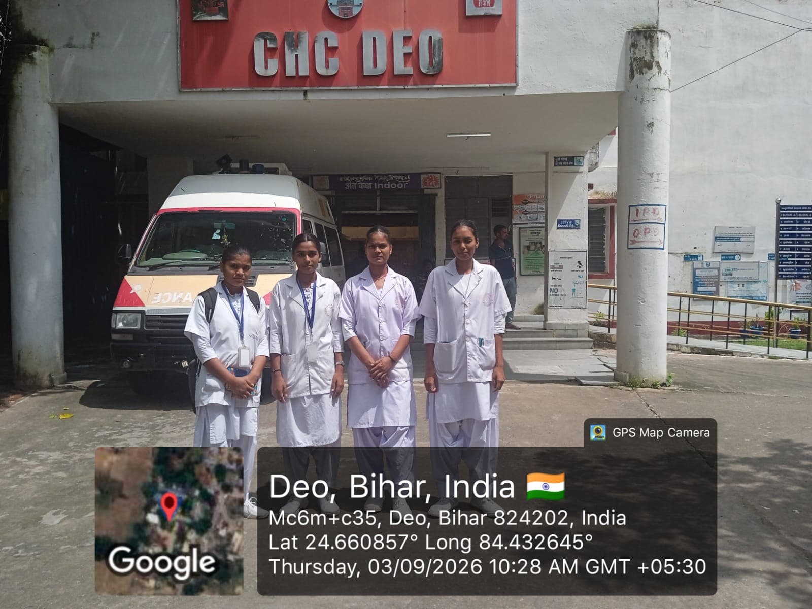 Shanta Nursing Institute students on clinical field posting at CHC Deo, Aurangabad