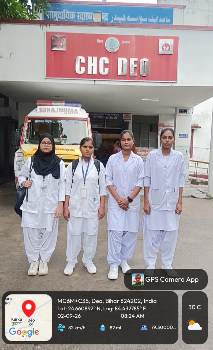 Shanta Nursing Institute students on clinical field posting at CHC Deo, Aurangabad