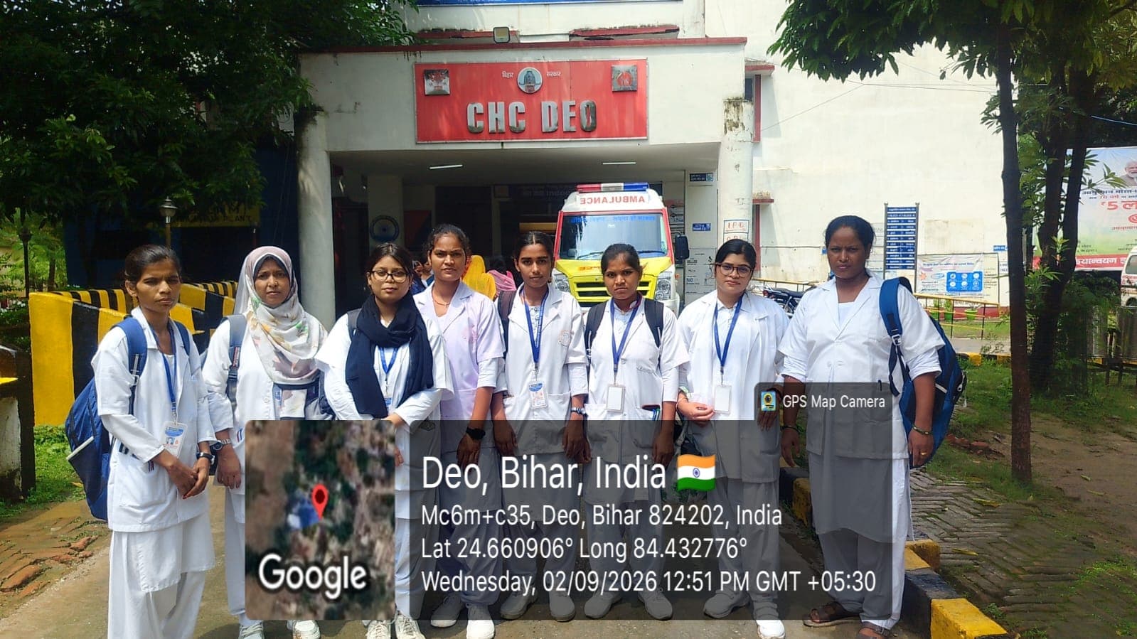 Shanta Nursing Institute students on clinical field posting at CHC Deo, Aurangabad